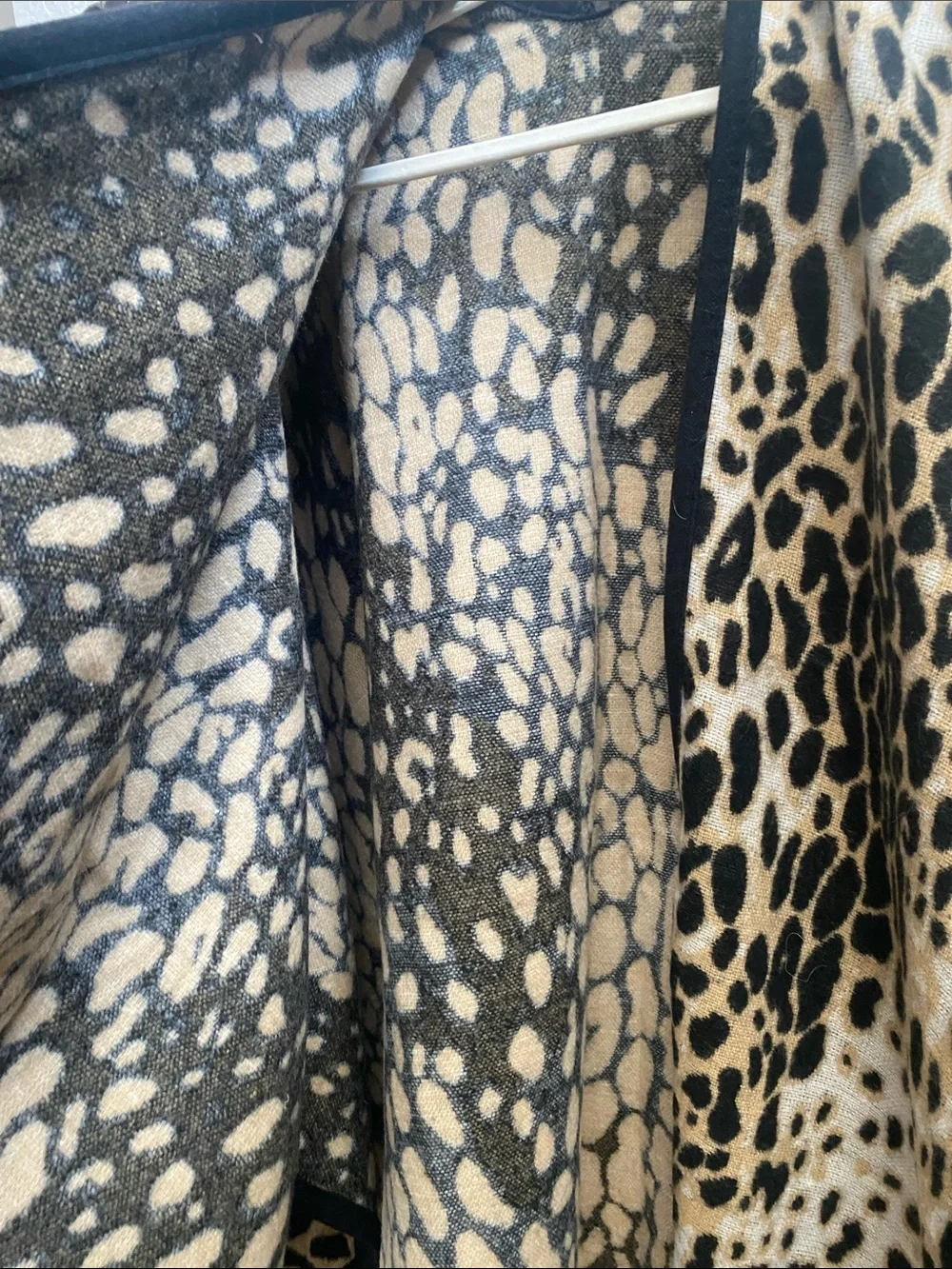 Leopard Print Throw/Wrap - Beige and Black Animal Print